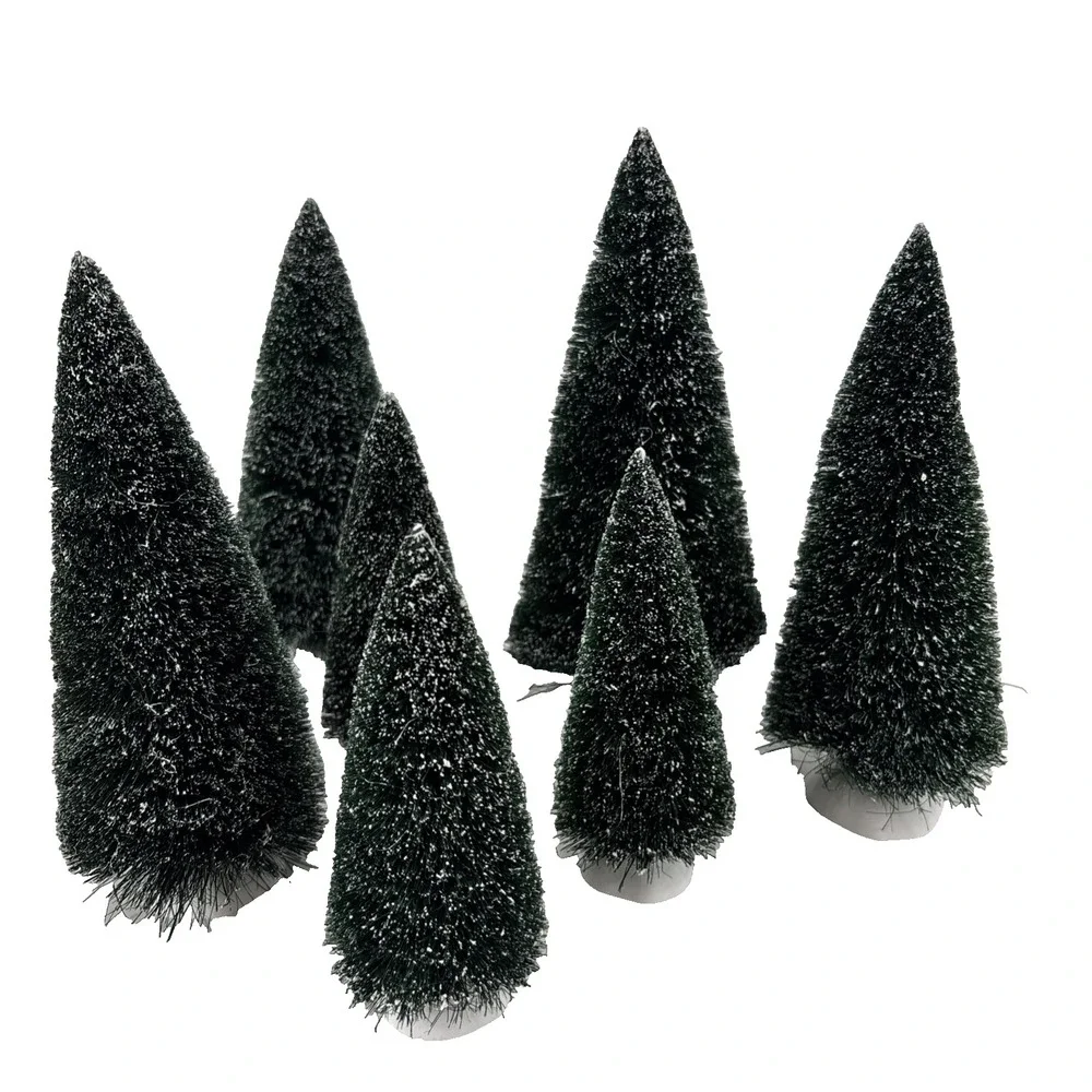 Dept. 56 Village Frosted Topiary Trees Set Of 7 #56.52842